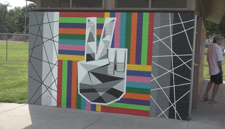 Santa Fe Park Mural complete with ribbon cutting ceremony