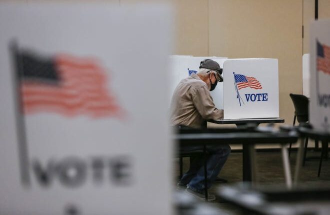 George Baird will vote on Tuesday, October 5, 2021, the first day of the early voting at the Doña Ana County Government Center in Las Cruces.