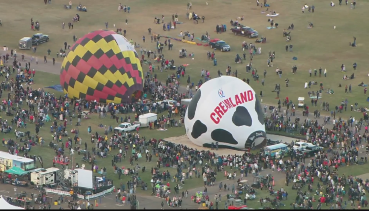 Yellow flag hoisted on the last morning of the Balloon Fiesta

