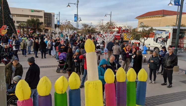 Photo from the 2019 Chabad of Las Cruces Menorah Lighting. The center held a drive-through celebration in 2020 because of the pandemic.