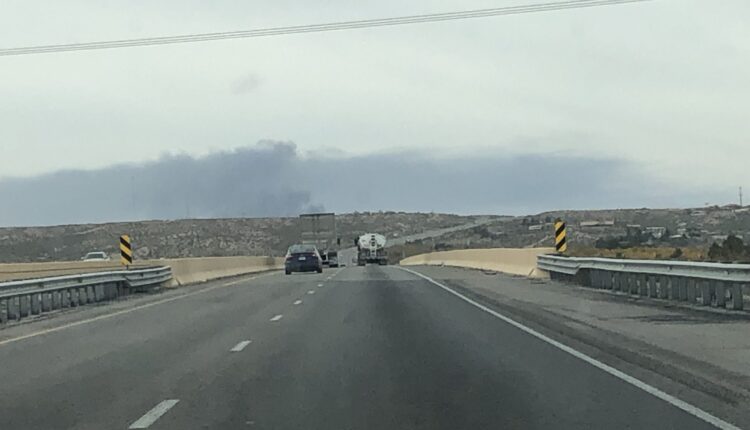 Smoke can be seen from I-10 between 20 and 30 miles away from the Corralito Lanndfill fire near Las Cruces.