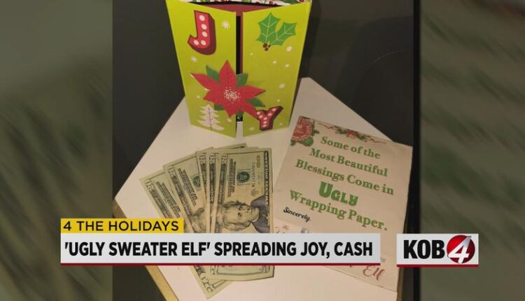 'Ugly Sweater Elf' leaves cash around Albuquerque to spread holiday cheer
