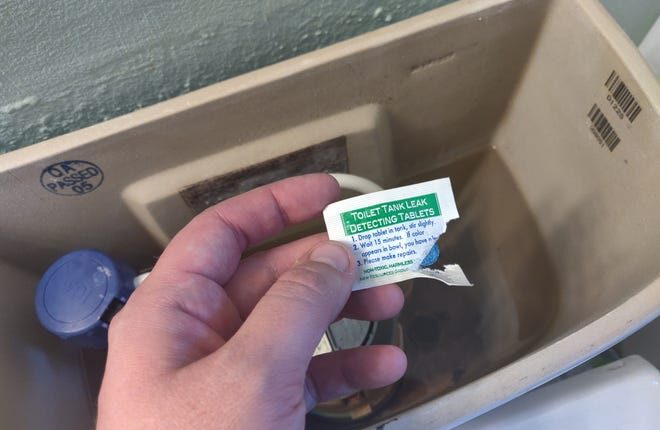 Using a non-toxic dye tab in your toilet tank is an easy way to tell if your toilet is leaking.  Color in the bowl?  Consider switching to a low-flush toilet.