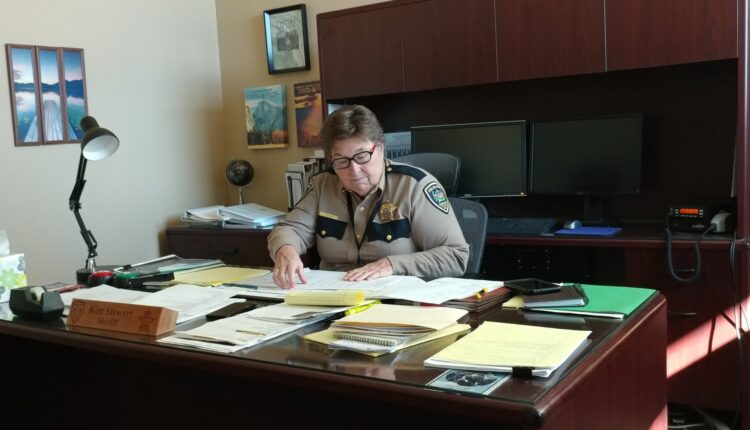Do&ntilde;a Ana County Sheriff Kim K. Stewart at her re-election announcement in January