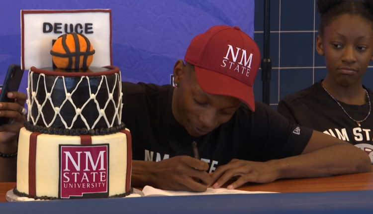 Las Cruces' basketball star Deuce Benjamin signs to play at New Mexico State
