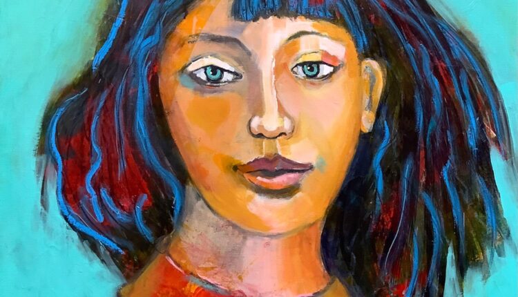 "Girl with Blue Streaks," by Maria Lopez