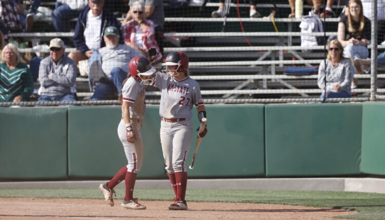 Aggie softball finishes regular season with split of double-header

