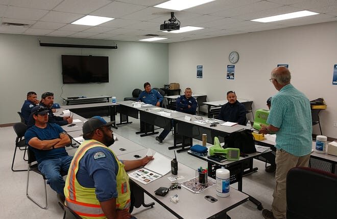 Las Cruces Utilities staff participate in a training class.