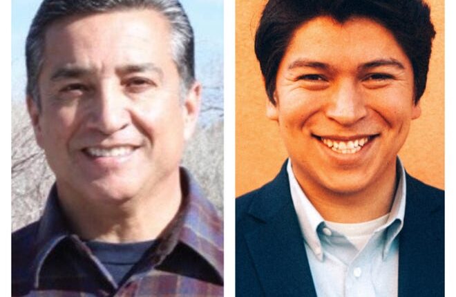New Mexico Democratic primary candidates Joseph Maestas, left, and Zack Quintero, right, are running for the nomination for office of State Auditor on June 7, 2022.