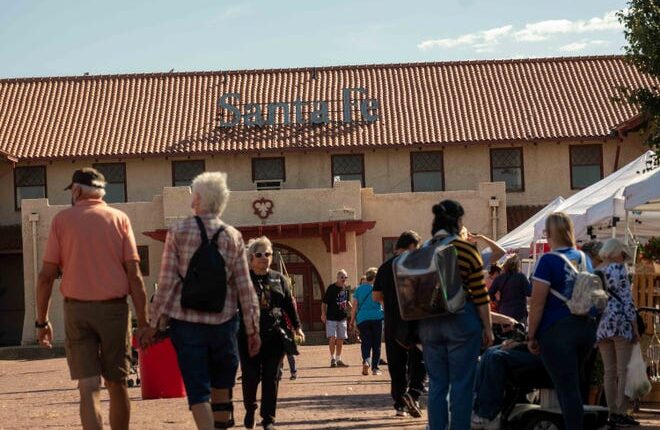 Patrons enjoy the outside shopping at the Santa Fe Depot for the Harvest Market on Saturday, Oct.  23. On Tuesday, the Amarillo City Council passed a measure to install water and electricity at the Santa Fe Station Depot site, but tabled a decision to build a new events pavilion due to proposed changes to the project.