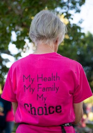 Demonstrators listen to abortion rights activists and other demonstrators share their feelings and fears about the overturning of Roe v.  Wade during the Bans Off Las Cruces abortion rights demonstration on Friday, June 24, 2022. 
