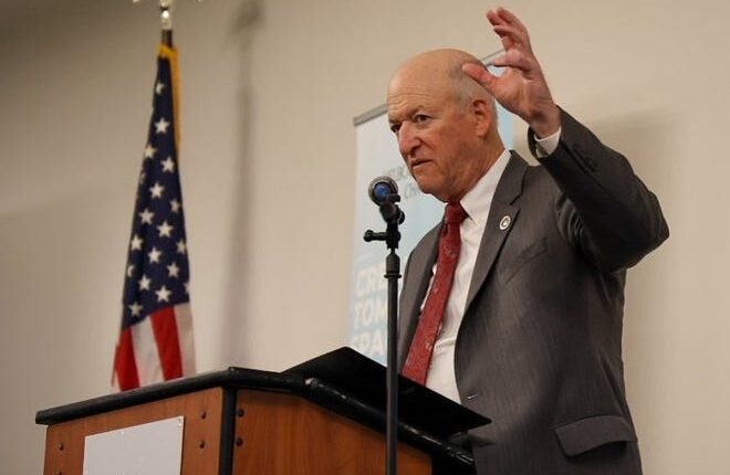 Florida Institute of Technology Interim President Robert King delivers a Melbourne Regional Chamber keynote speech Thursday morning at Crowne Plaza Melbourne-Oceanfront.