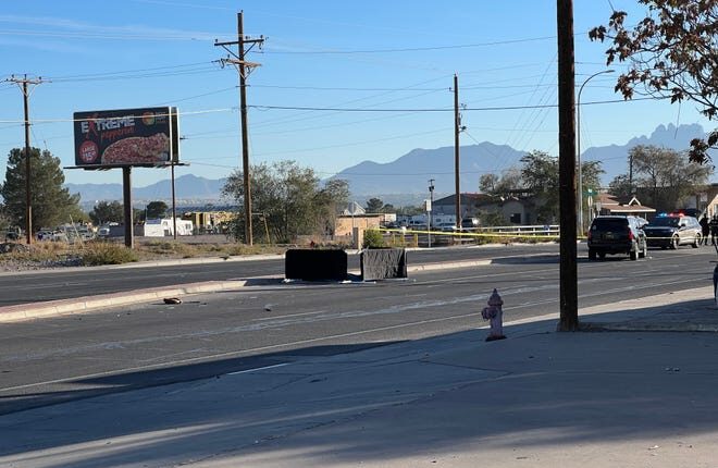 Las Cruces police respond to a pedestrian fatality on Picacho Avenue on Wednesday, Nov. 2, 2022.