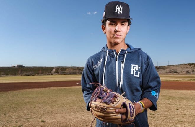 Centennial freshman Steven Milam, who committed to LSU, is pictured at baseball practice on Wednesday, March 4, 20202 in Las Cruces.