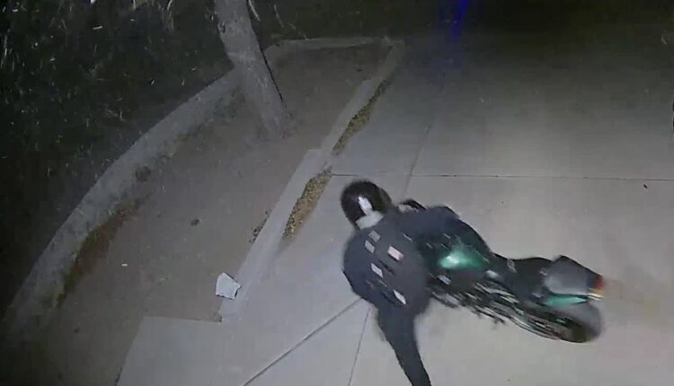 Las Cruces police searches for motorcyclist who crashed into garage door
