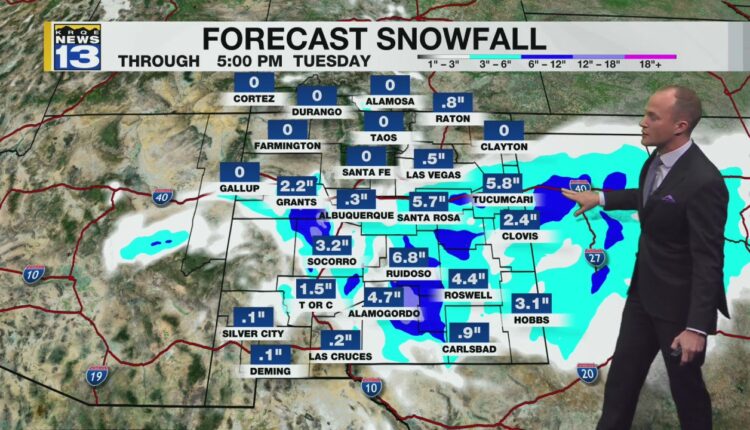 Snow moves into central, eastern New Mexico tonight
