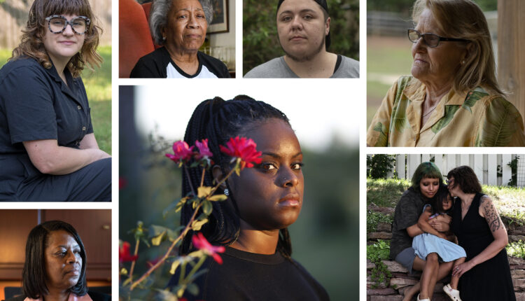 A collage of portraits of seven people affected by medical debt.