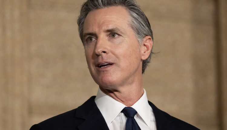 A photo of California Gov. Gavin Newsom from the shoulders up.